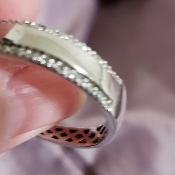 Large Helzberg Sterling Diamond Hoop Earrings - Picture 6 of 9